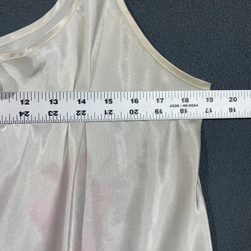 VTG California Dynasty Women L White Satin Floral Nightgown Slip Dress Lace Trim - Picture 3 of 6